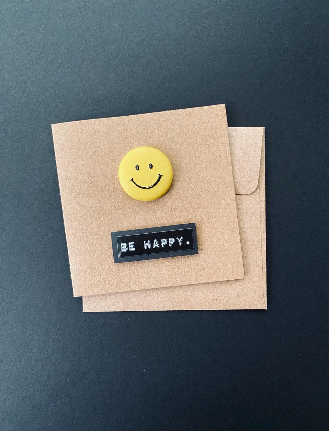 Be Happy Greeting Card • Notes From the Road / Kraft Paper / Blank ...