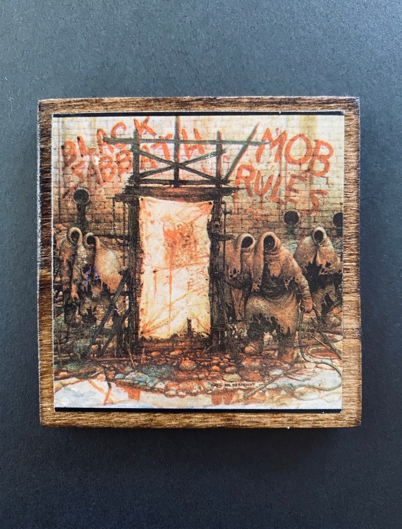 Black Sabbath Mob Rules Album Cover Wooden Magnet Rock - Etsy