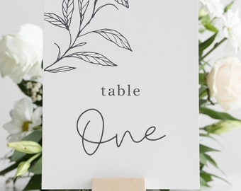 Simple Floral Table Numbers