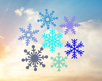 Snowflake SVG Cut Files, Christmas Decals, Shirts, Mugs (Digital Download)