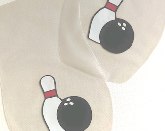 Bowling Party Favor Bags – Vinyl Embellished Treat Bags, Ribbon Set
