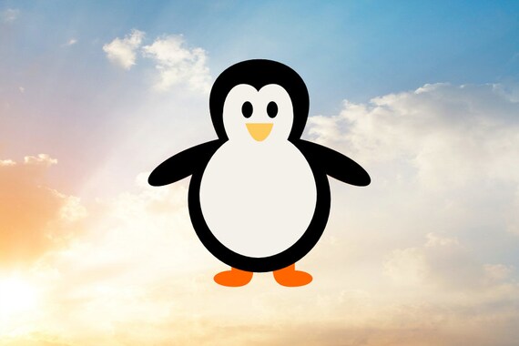 Christmas Penguin SVG Cut File, Winter Clipart (Digital Download)
