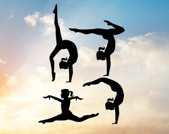 Turnen silhouet SVG, handstand, dans, juichen (digitale download)
