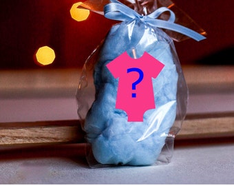 30 Gender Reveal Cotton Candy Party Favors