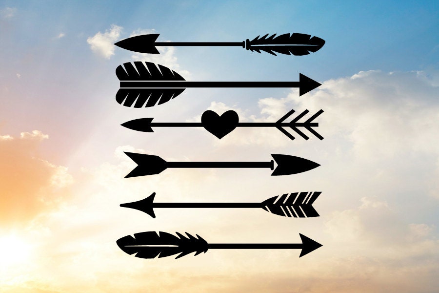 Download Arrow Svg Tribal Svg Arrow and Heart Svg Feather Svg Arrow | Etsy