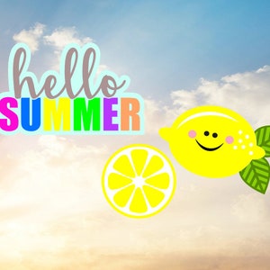 Lemon Svg, Lemon Slice Svg, Lemonade Svg, Fruit Svg, Citrus Svg, Summer Svg, Hello Summer Svg