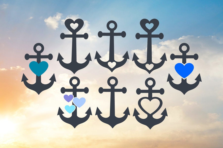 Download Anchor Svg Nautical Svg Anchor and Heart Svg Anchor Cut | Etsy