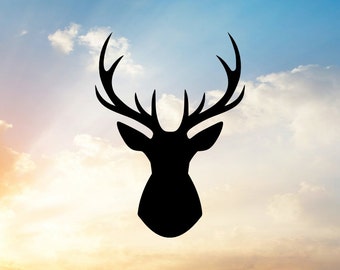 Reindeer Buck Head SVG, Hunting Vinyl Cut File (Digital Download)