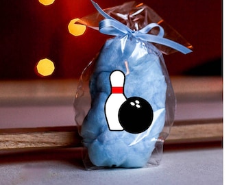Bowling Party Favors – Cotton Candy Treat Bags, Set of 20