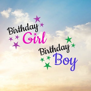 Birthday Girl and Birthday Boy SVG cut files for cutting machine image 1