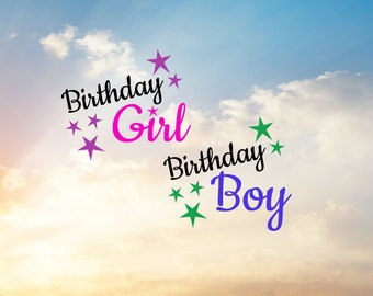 Birthday Girl and Birthday Boy SVG cut files for cutting machine