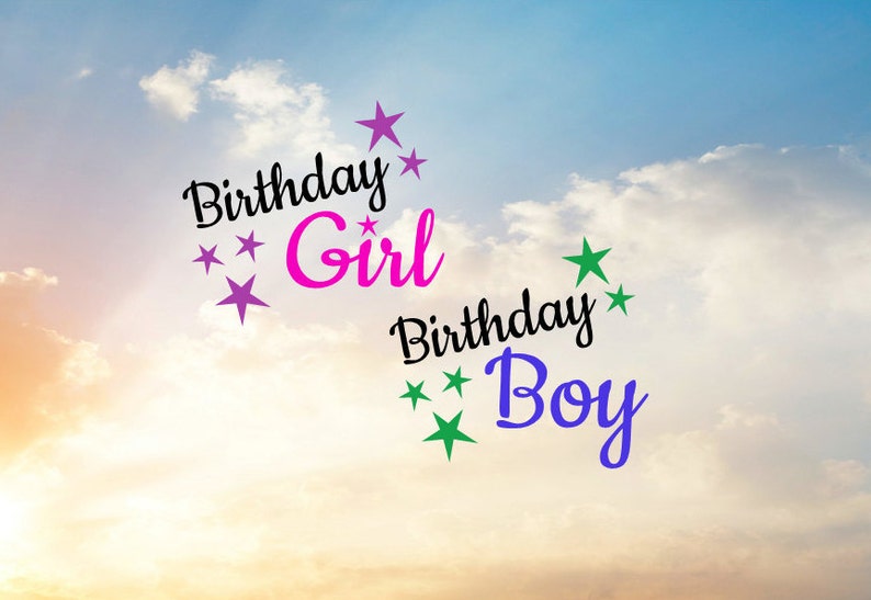 Birthday Girl and Birthday Boy SVG cut files for cutting machine image 1