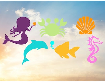 Mermaid, Seahorse, Dolphin Under The Sea SVG (Digital Download)