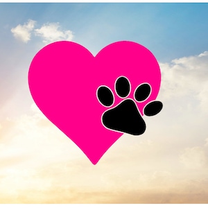 Pfote Druck in Herz SVG-Datei für Schneidemaschine, Patrol inspiriert SVG - für die verrückte Katze Lady oder Hund Liebhaber in Ihrem Leben