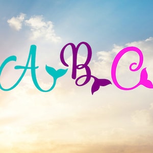Mermaid Font Letters- Personalize DIY Projects- Mermaid Party, Mermaid SVG, Mermaid Font, Mermaid Letters,