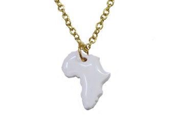 White Africa Charm necklace / African jewelry