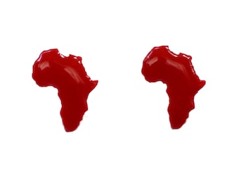 Red Africa stud earrings / African Jewelry
