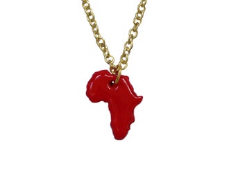 Red Africa Charm necklace / African jewelry