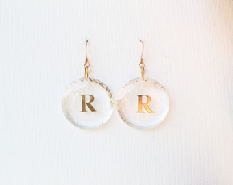 Crystal initial earrings - Swarovski Crystal