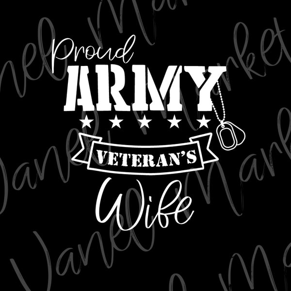 Proud Army Veteran’s Wife Mom Girlfriend Aunt or Daughter Decal / Sticker / Bumper Sticker