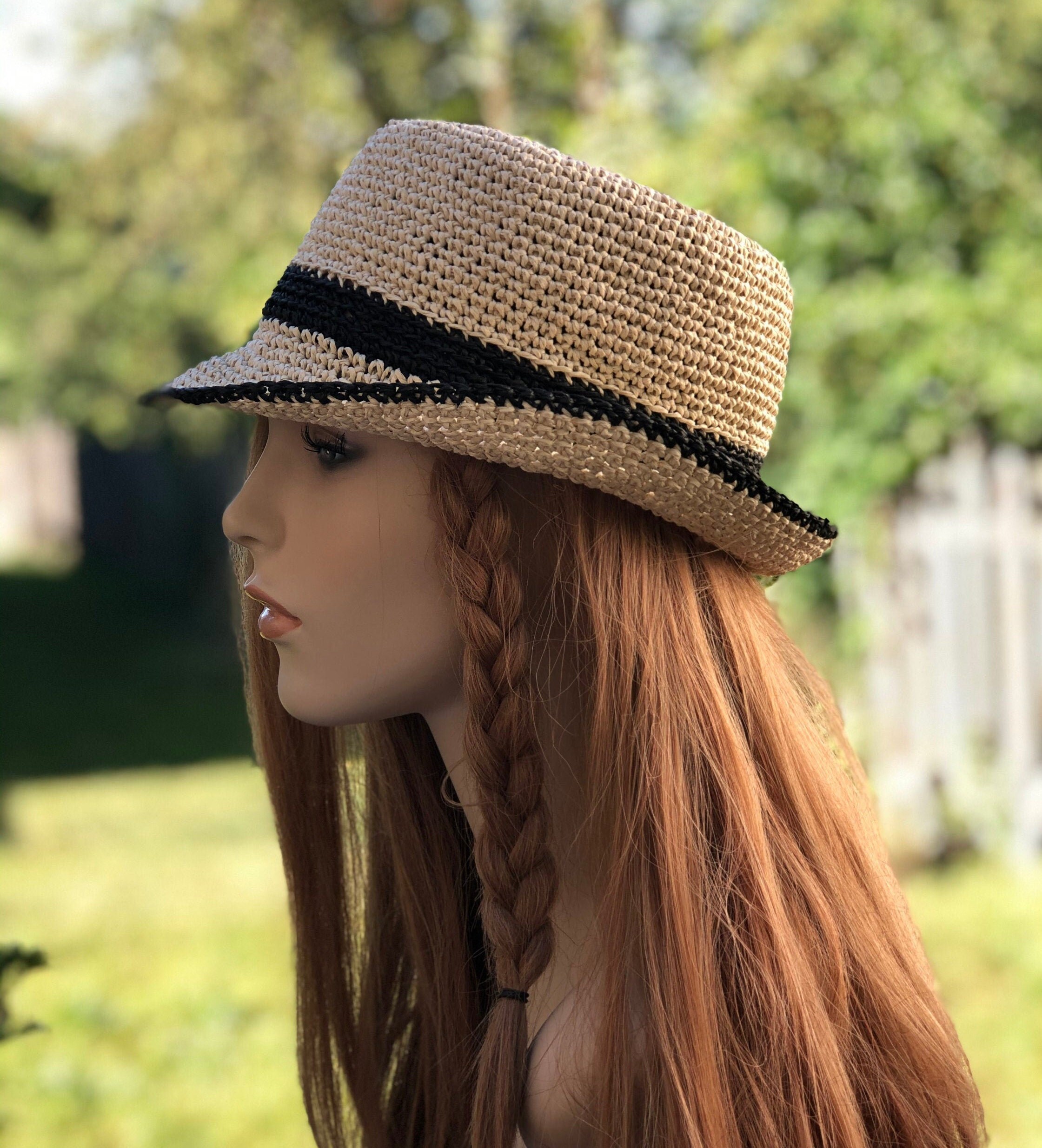 Womens straw bowler