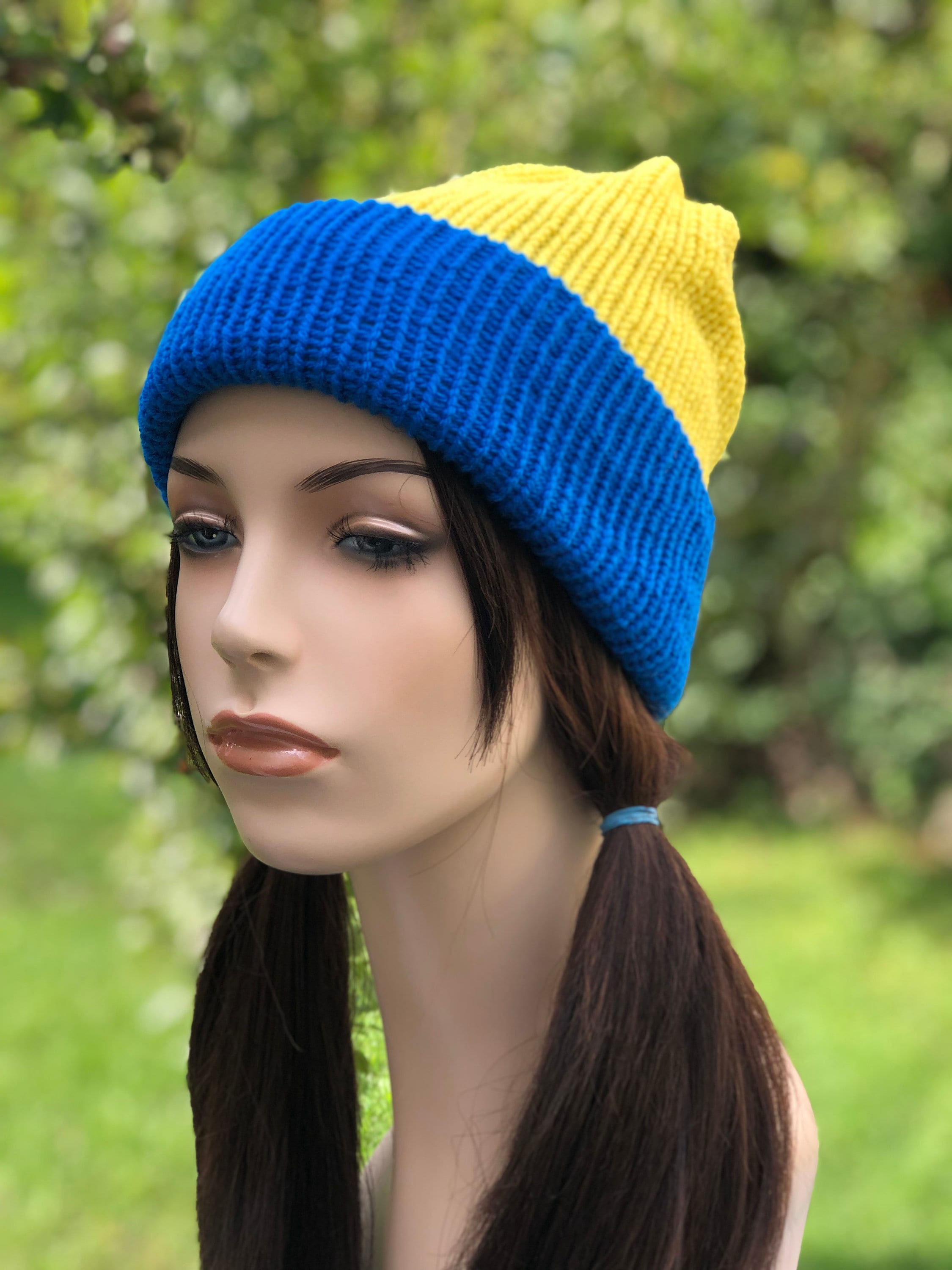 Double Layered Slouchy Beanie Unisex Hand Knit Classic  display picture 3