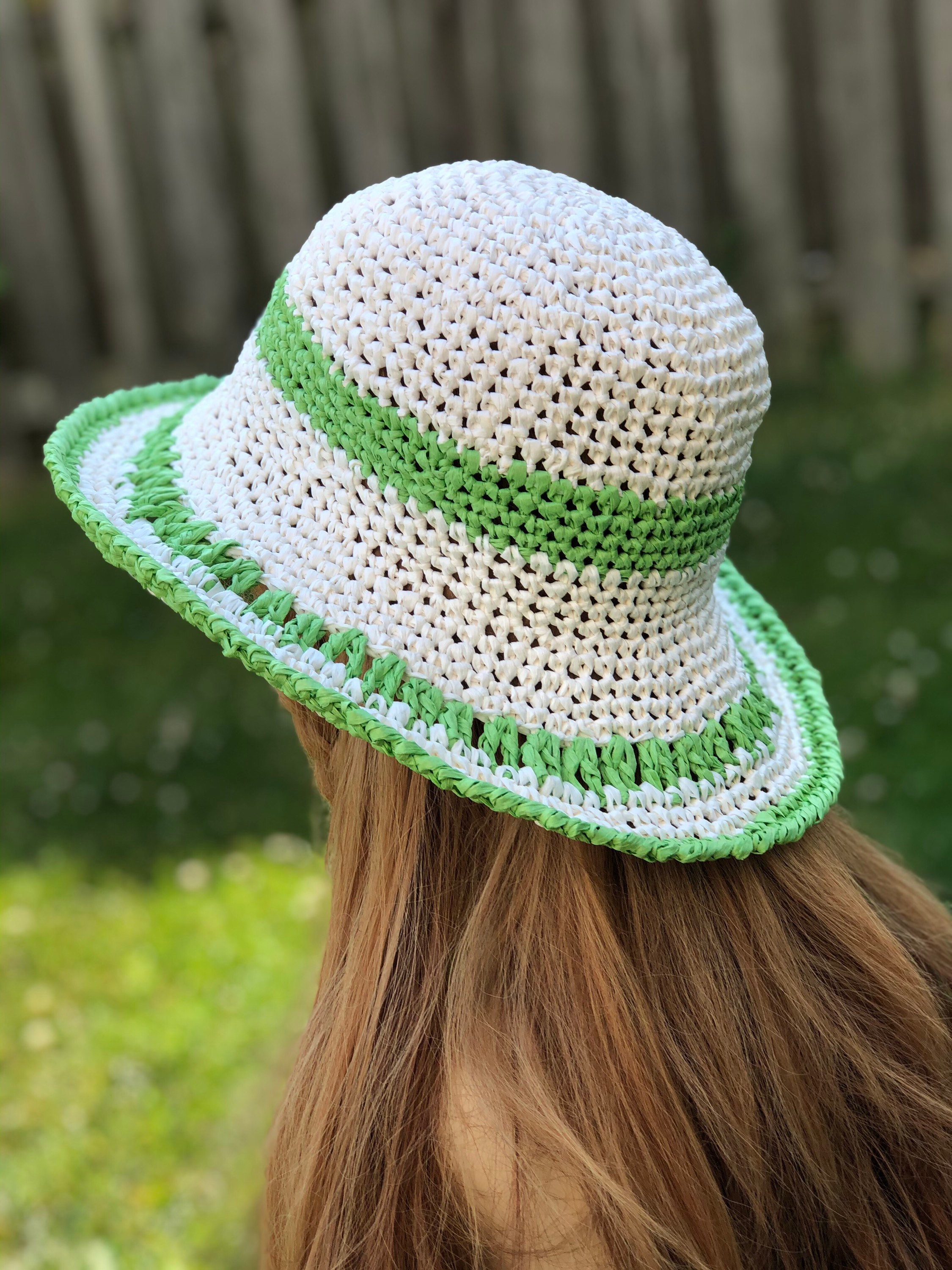 Women's Sun Hat/raffia Crochet Wide 