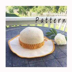 PATTERN Crochet Cotton Sun Hat With Flexable Wire INSTANT PDF Download Handmade Summer Hat Pattern By Temi M