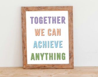 Affiche de citation d'apprentissage inspirante, affiche imprimable et colorée pour la classe (téléchargement numérique)