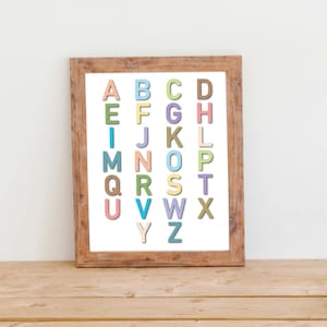 Alphabet Poster Digital Files (A1, A2, A3, A4) - Colourful Classroom Poster, Homeschool, Educational Chart, Kindergarten Poster