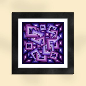 Squares 2 Geometric Abstract Art Print. Abstract print, pink, purple, geometric print, geometric abstract, square, modern art, contemporary wall art, home decor, winter art, positive, cheerful, colourful abstract, crazy