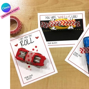 Customizable Toy Car Valentines - Kid Valentine- Edit in Canva - INSTANT DIGITAL DOWNLOAD