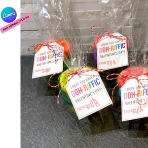 Etiqueta de San Valentín personalizable con plastilina Play-Doh - San Valentín para niños - Editar en Canva - DESCARGA DIGITAL INSTANTÁNEA