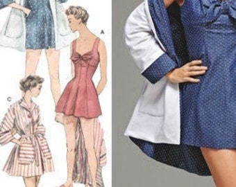 Simplicity 8139 Simplicity Sewing Pattern Misses' Vintage Bathing Dress and Beach Coat
