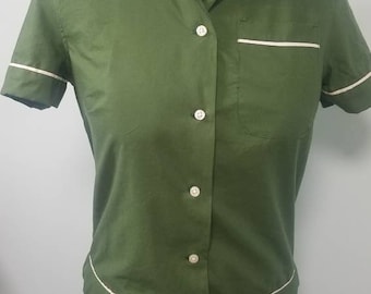 Womens Vintage Style Bowling Shirt ~ The Bella Swan/Crown Bowling Supply graphics