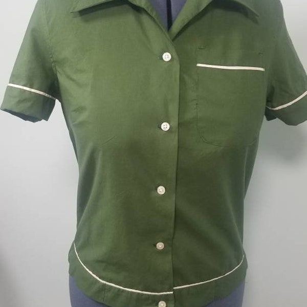 Womens Vintage Style Bowling Shirt ~ The Bella Swan