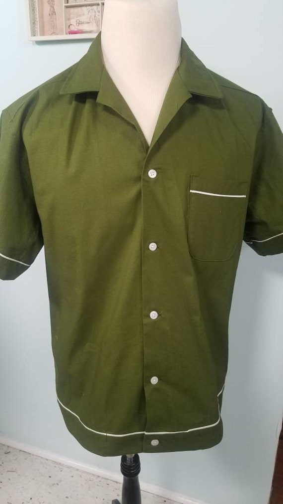 Mens Vintage style bowling shirt