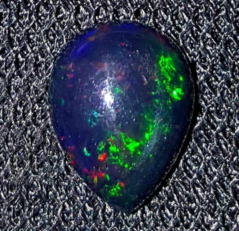 10x8x5 mm Natural Ethiopian Opal Pear Shape Ring Size Black Opal Multi Fire Top Quality Loose Cabochon Opal Gemstone Winter Sale GW 275