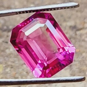 AAA Flawless 15.00 Ct Ceylon Pink Sapphire Emerald Cut Loose Gemstone Sapphire  Beautiful Luster Quality Jewelry Making Product 14x11x8 mm