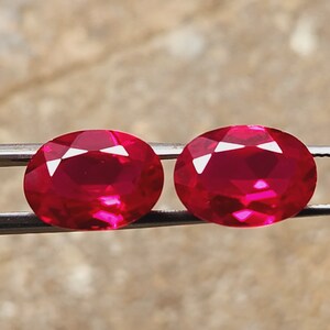 Flawless Mozambique Blood Red Ruby Loose Oval Gemstone Cut  2 PCS Beautiful Luster Quality Fashion Jewelry& Ring Making Product 14x10 mm