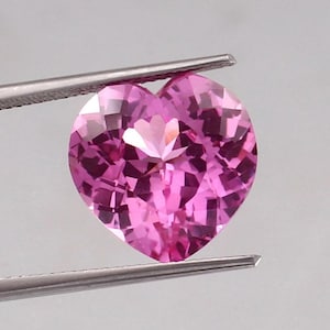 AAA Grade Flawless Ceylon Pink Sapphire Loose Heart Gemstone Cut, Nice Luster Quality Fashion Jewelry & Ring Making Product 14x14 MM