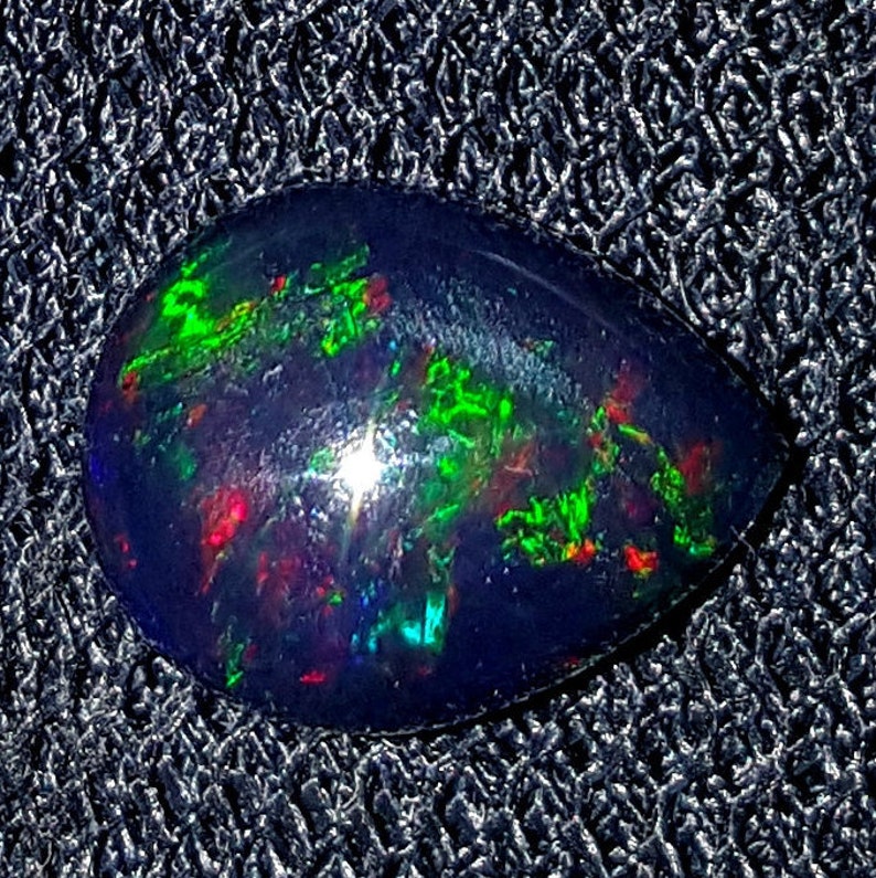 10x8x5 mm Natural Ethiopian Opal Pear Shape Ring Size Black Opal Multi Fire Top Quality Loose Cabochon Opal Gemstone Winter Sale GW 275