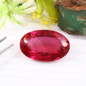 AAA Flawless Mozambique Blood Red Ruby Oval Loose Gemstone Cut, Nice Luster Quality Ruby Ring And Jewelry Making Cut 37x24 MM