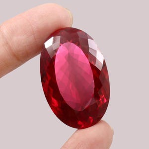 AAA Flawless Mozambique Blood Red Ruby Oval Loose Gemstone Cut, Nice Luster Quality Ruby Ring And Jewelry Making Cut 35x22 MM