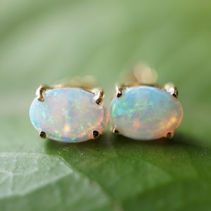 Natural Welo Crystal Opal Studs Earrings 925 Silver Yellow Gold Plated Opal Earring Use For Women Valentine&#39;s Day Gift