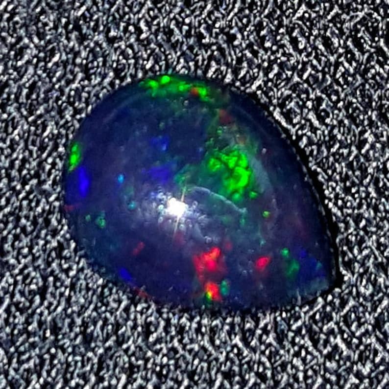 10x8x5 mm Natural Ethiopian Opal Pear Shape Ring Size Black Opal Multi Fire Top Quality Loose Cabochon Opal Gemstone Winter Sale GW 275