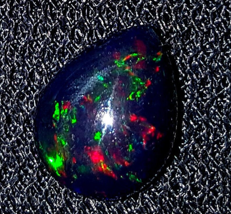 10x8x5 mm Natural Ethiopian Opal Pear Shape Ring Size Black Opal Multi Fire Top Quality Loose Cabochon Opal Gemstone Winter Sale GW 275