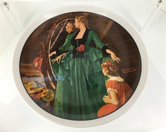 Vintage Mother’s Day Plate 1984 “Grandma’s Courting Dress” by Norman Rockwell for Knowles