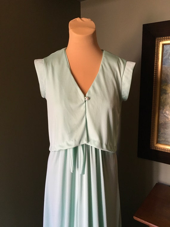 Vintage 1970's Women’s Plaza South Maxi Dress Wit… - image 1