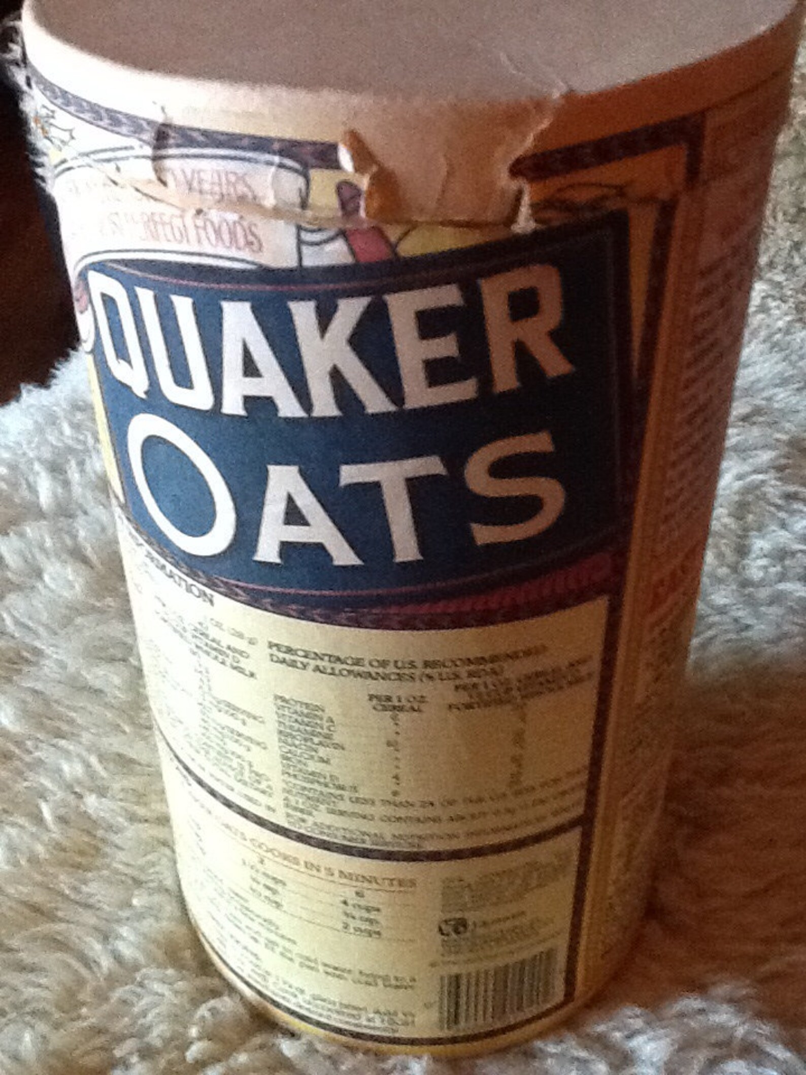 Quaker Rolled Oats Container Vintage Cardboard Canister Etsy